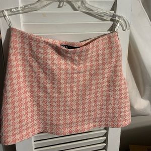 ZARA pink houndstooth skort size small-worn once